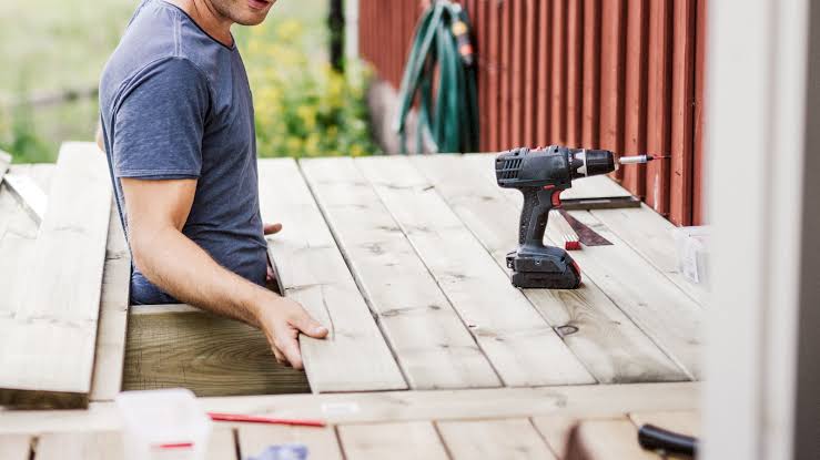 Completed deck repair project